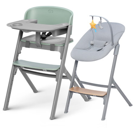 Столче за хранене KinderKraft LIVY + шезлонг CALMEE, зелено