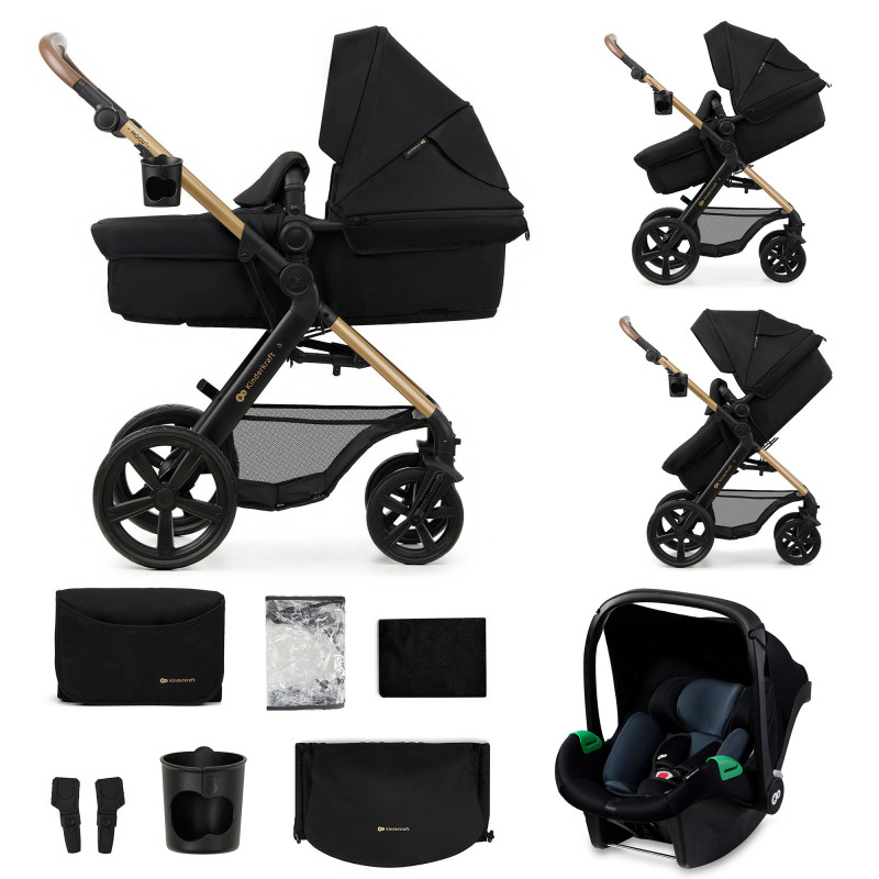 Комбинирана количка Kinderkraft MOOV 2 3в1, Pure Black