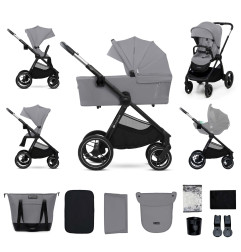 Комбинирана бебешка количка Kinderkraft NEA 2, PLATINIUM GREY