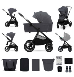 Комбинирана бебешка количка Kinderkraft NEA 2, DEEP GREY