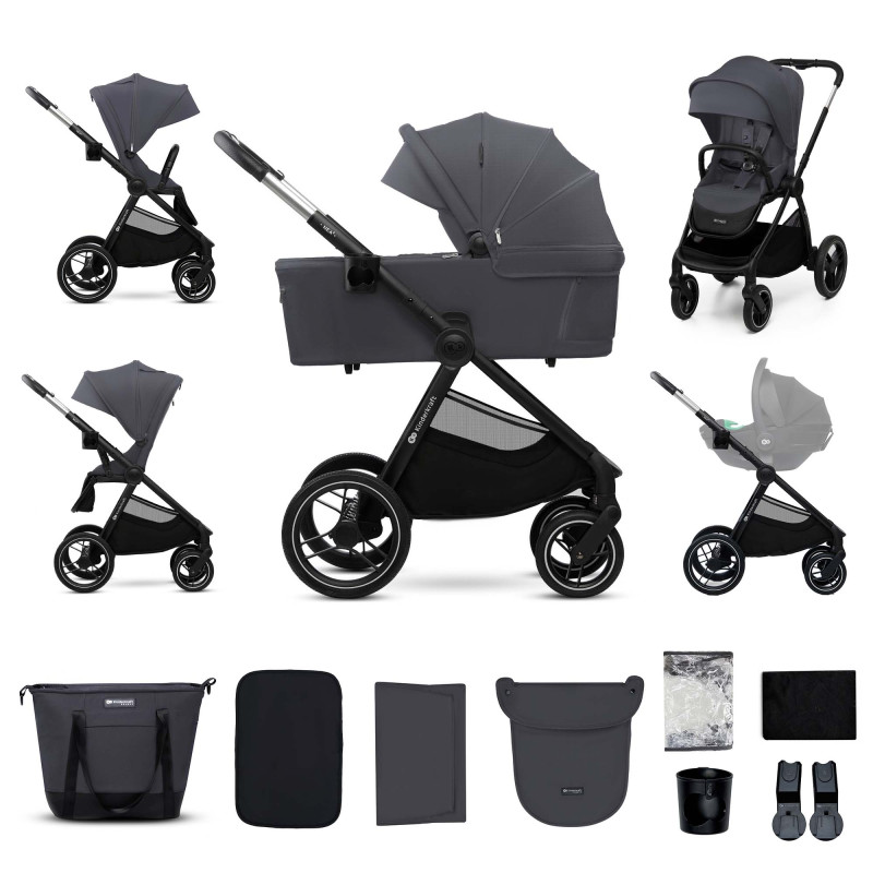 Комбинирана бебешка количка Kinderkraft NEA 2, DEEP GREY