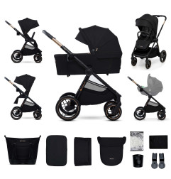 Комбинирана бебешка количка Kinderkraft NEA 2, MIDNIGHT BLACK