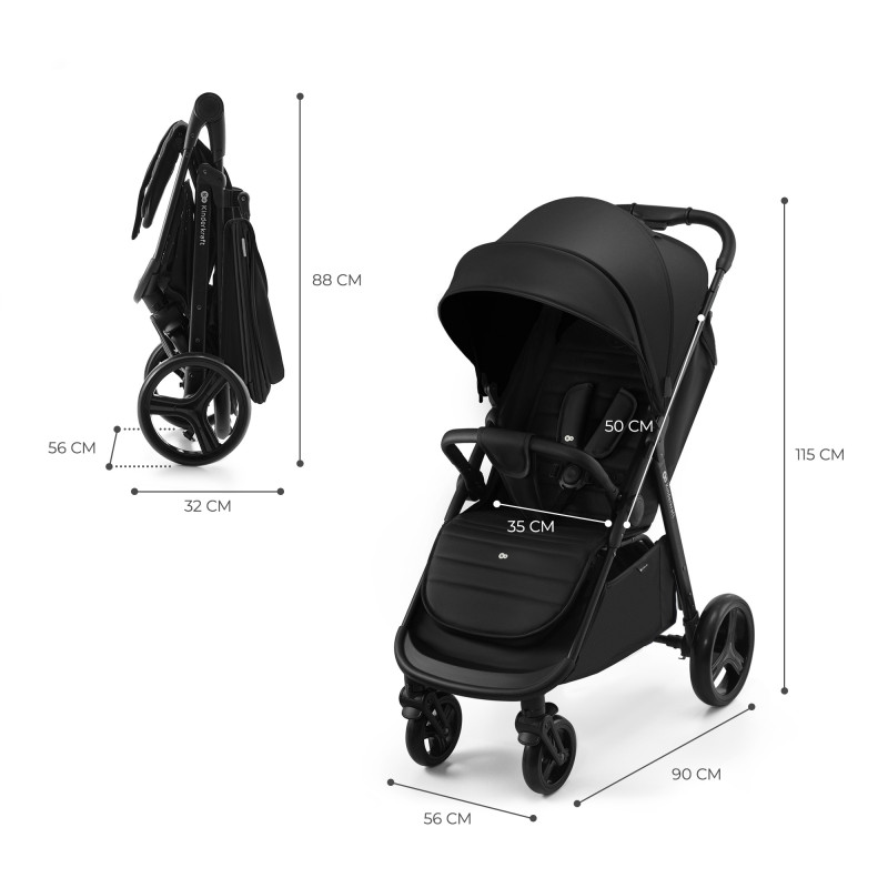 Детска количка Kinderkraft Rine, CLASSIC BLACK