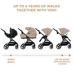 Kinderkraft YOXI бебешка количка 3в1 SAND BEIGE
