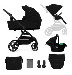 Kinderkraft YOXI бебешка количка 3в1 PURE BLACK