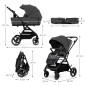 Kinderkraft YOXI бебешка количка 3в1 MOONLIGHT GREY Kinderkraft YOXI бебешка количка 3в1 MOONLIGHT GREY