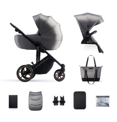 Бебешка количка 2в1 Kinderkraft Prime 2, SHADOW GREY