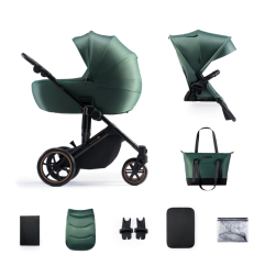 Бебешка количка 2в1 Kinderkraft Prime 2, DARK GREEN