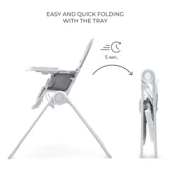 Kinderkraft BINCI столче за хранене LIGHT GREY