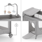 Kinderkraft LEODY UP сгъваема бебешка кошара с аксесоари GREY