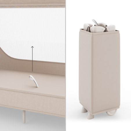 Kinderkraft LEODY UP сгъваема бебешка кошара BEIGE