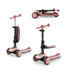 Тротинетка със седалка Kinderkraft HALLEY 2, ROSE PINK