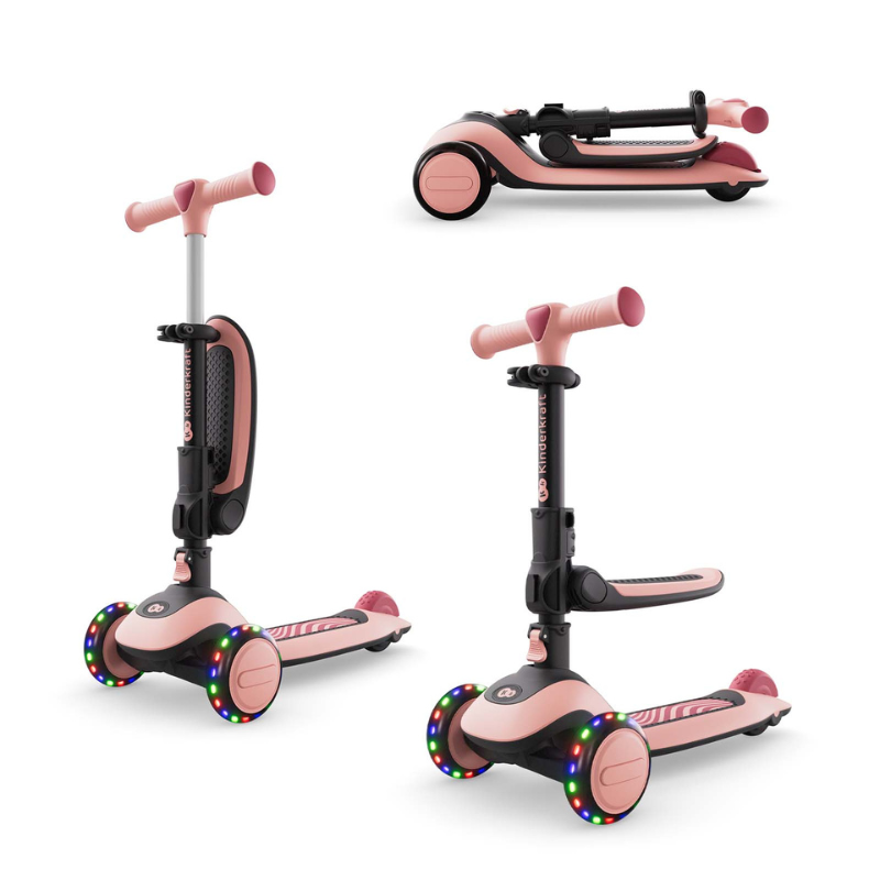 Тротинетка със седалка Kinderkraft HALLEY 2, ROSE PINK