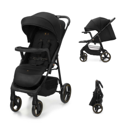 Бебешка количка с табла Kinderkraft TRIG 3, ONYX BLACK