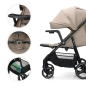 Kinderkraft TRIG 3 бебешка количка с табла STONE BEIGE Kinderkraft TRIG 3 бебешка количка с табла STONE BEIGE