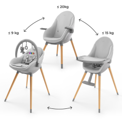 KinderKraft FINI UP столче за хранене GREY