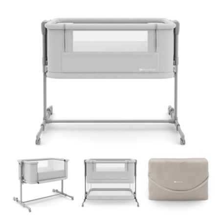 Бебешка кошара KinderKraft NESTEE GROW 2, LIGHT GREY