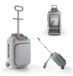 KinderKraft CABBY куфар със седалка GREY