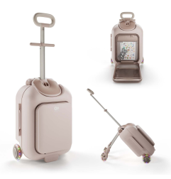 Kуфар със седалка KinderKraft CABBY, ROSE GOLD