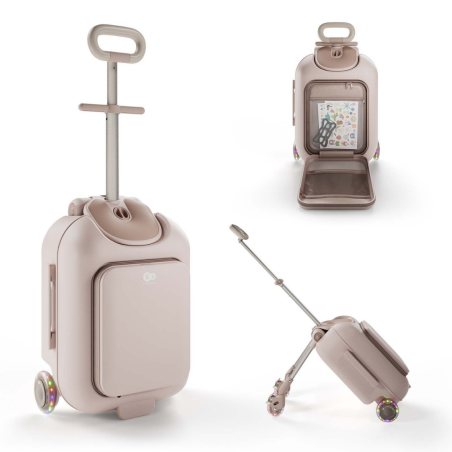 Kуфар със седалка KinderKraft CABBY, ROSE GOLD