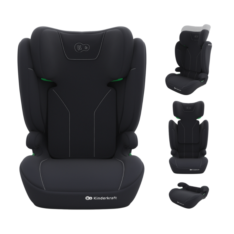 Бустер с облегалка Kinderkraft I-SPARK 2 PLUS, Black