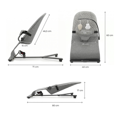 Шезлонг KinderKraft MIMI Dark Grey