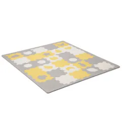 KinderKraft LUNO SHAPES мек пъзел жълт