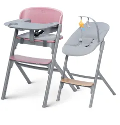 KinderKraft LIVY столче за хранене розово + CALMEE шезлонг