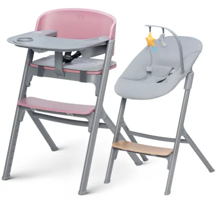 KinderKraft LIVY столче за хранене розово + CALMEE шезлонг