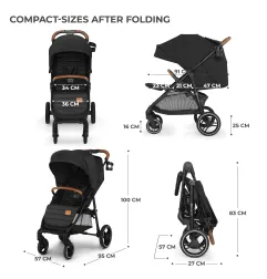 Бебешка количка Kinderkraft Grande Plus, Черна – снимка 5