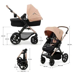 KinderKraft MOOV 2 бебешка количка 3в1 SAND BEIGE