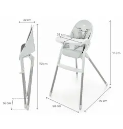Kinderkraft DINNLY столче за хранене GREY – снимка 8