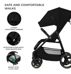 Kinderkraft TRIG 3 бебешка количка ONYX BLACK – снимка 7