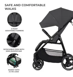Kinderkraft TRIG 3 бебешка количка GRANITE GREY – снимка 7