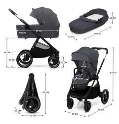 KinderKraft бебешка количка 2в1 NEA 2.0 DEEP GREY – снимка 3