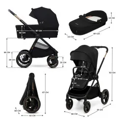 KinderKraft бебешка количка 2в1 NEA 2.0 MIDNIGHT BLACK