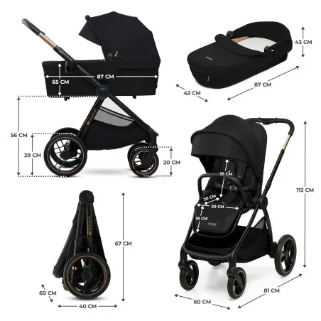 KinderKraft бебешка количка 2в1 NEA 2.0 MIDNIGHT BLACK