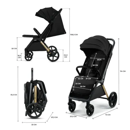 Комбинирана количка Kinderkraft Loom, Ink Black