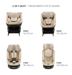 Kinderkraft XPEDITION 3 столче за кола i-Size BEIGE – снимка 4