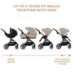 Kinderkraft YOXI бебешка количка 3в1 SAND BEIGE