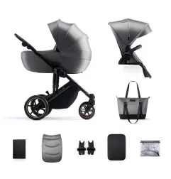 Бебешка количка 2в1 Kinderkraft Prime 2, SHADOW GREY