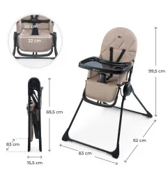 Kinderkraft BINCI столче за хранене BEIGE – снимка 6