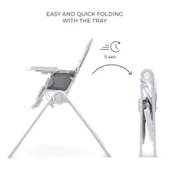 Kinderkraft BINCI столче за хранене LIGHT GREY