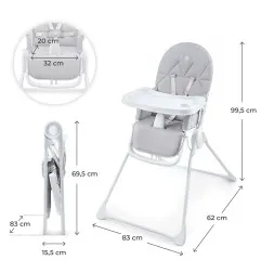 Kinderkraft BINCI столче за хранене LIGHT GREY – снимка 5