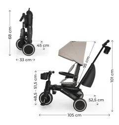 KinderKraft JAZZ 3 сгъваема триколка БЕЖОВА – снимка 14