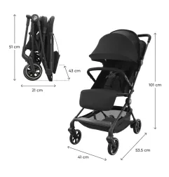 Kinderkraft NEBO бебешка количка MIDNIGHT BLACK – снимка 9