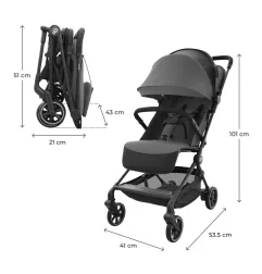 Kinderkraft NEBO бебешка количка PLATINUM GRAY – снимка 6