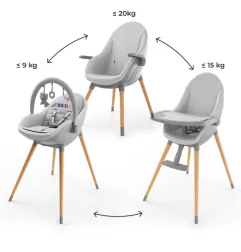 KinderKraft FINI UP столче за хранене GREY