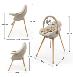 KinderKraft FINI UP столче за хранене BEIGE – снимка 11