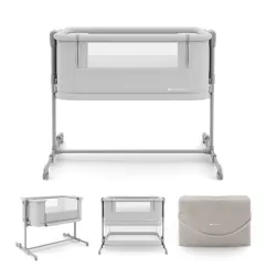 Бебешка кошара KinderKraft NESTEE GROW 2, LIGHT GREY